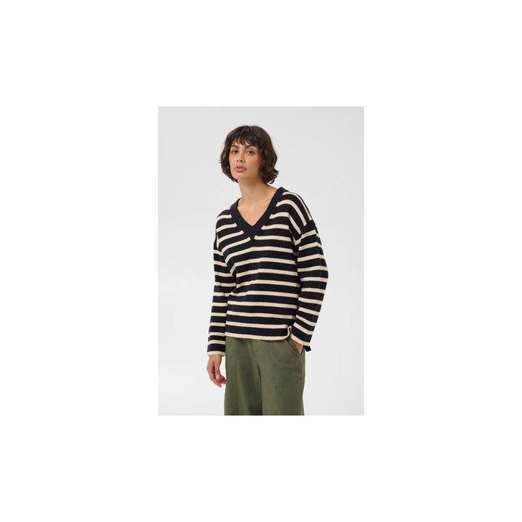 Part Two - CharlinPW Pullover - Dark Navy Stripe