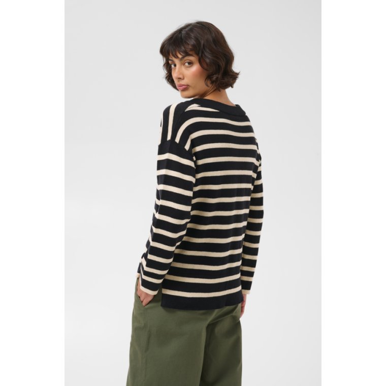 Part Two - CharlinPW Pullover - Dark Navy Stripe