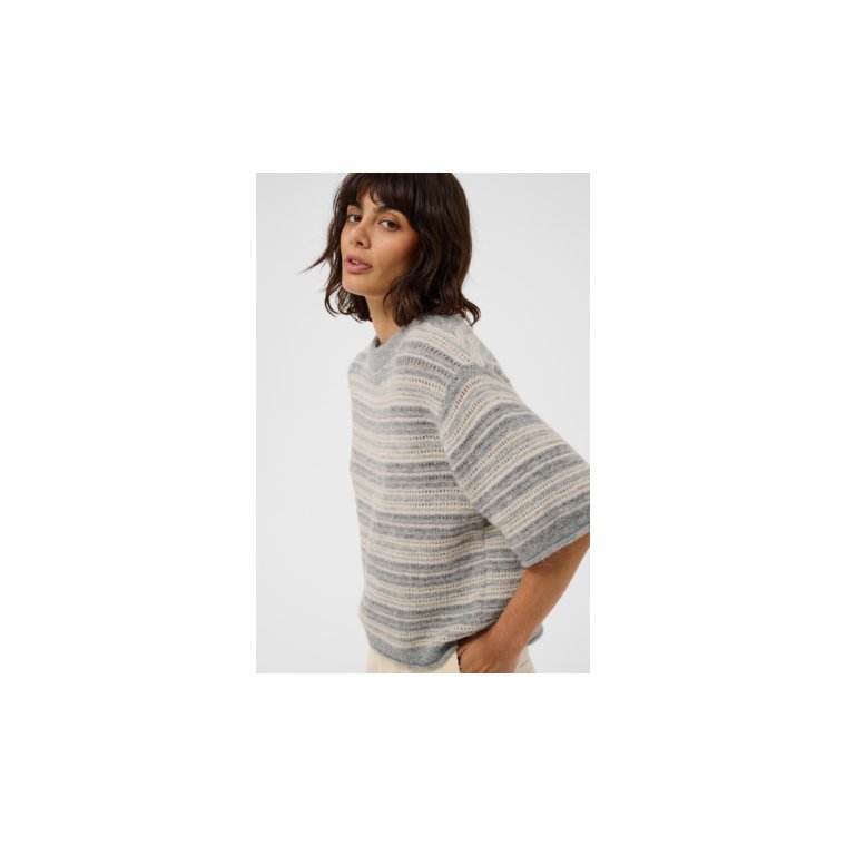Part Two - CerysPW Pullover - Grey/French Oak Stripe