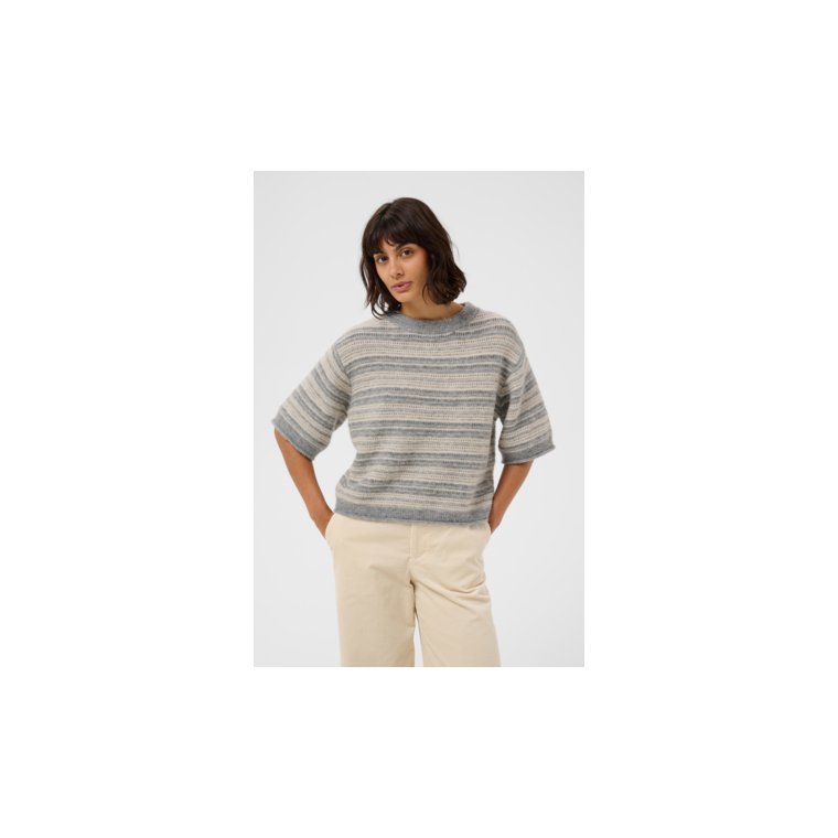 Part Two - CerysPW Pullover - Grey/French Oak Stripe