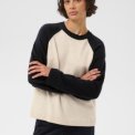 Part Two - CleoPW Pullover - Oatmeal/Navy Colorblock