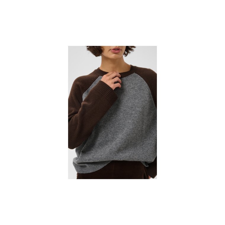 Part Two - CleoPW Pullover - Grey/Mole Colorblock