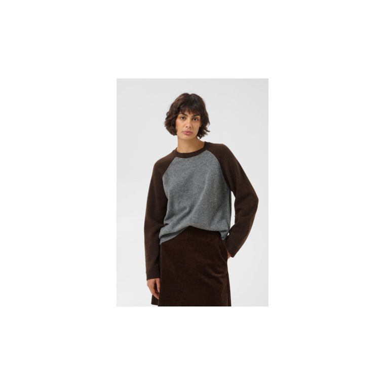 Part Two - CleoPW Pullover - Grey/Mole Colorblock