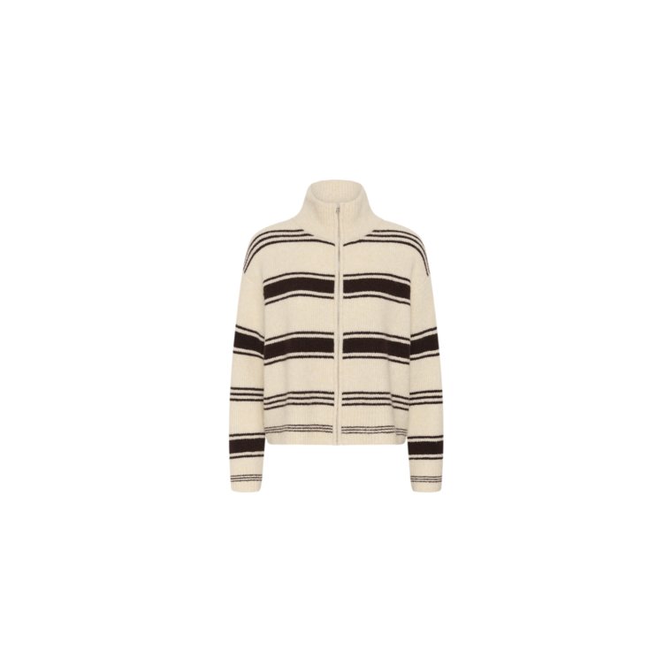 Part Two - CamiriaPW Pullover - Off White w. Brown Stripes
