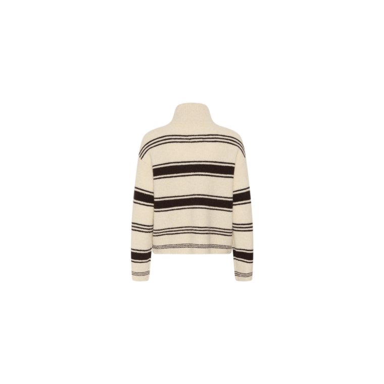 Part Two - CamiriaPW Pullover - Off White w. Brown Stripes