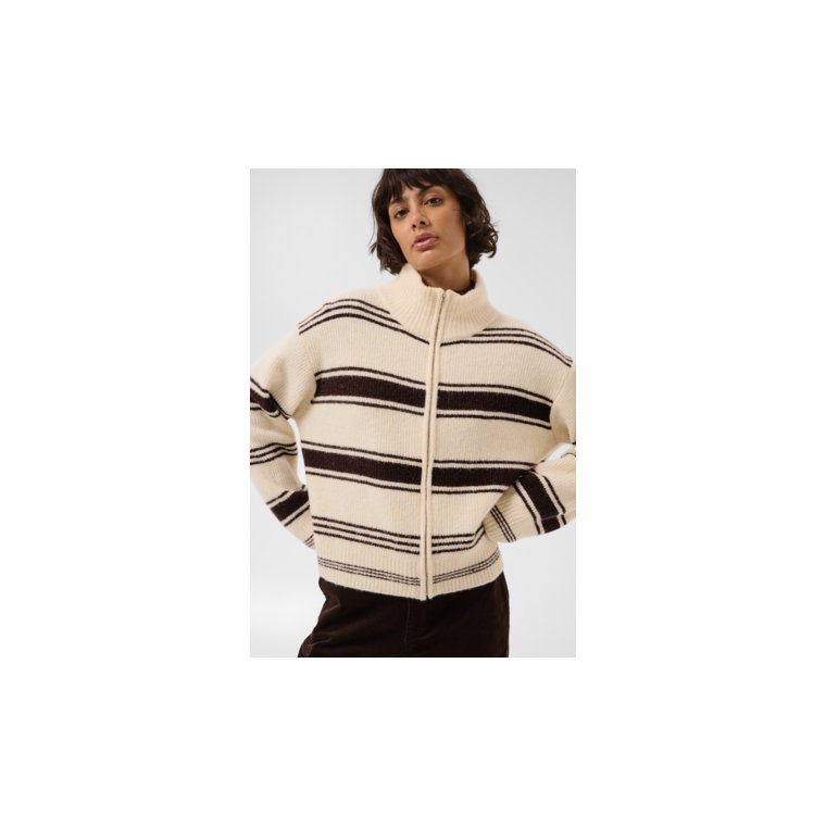 Part Two - CamiriaPW Pullover - Off White w. Brown Stripes