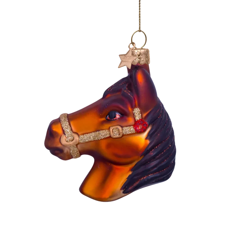 Vondels - Julekugle - glas - Brown horse