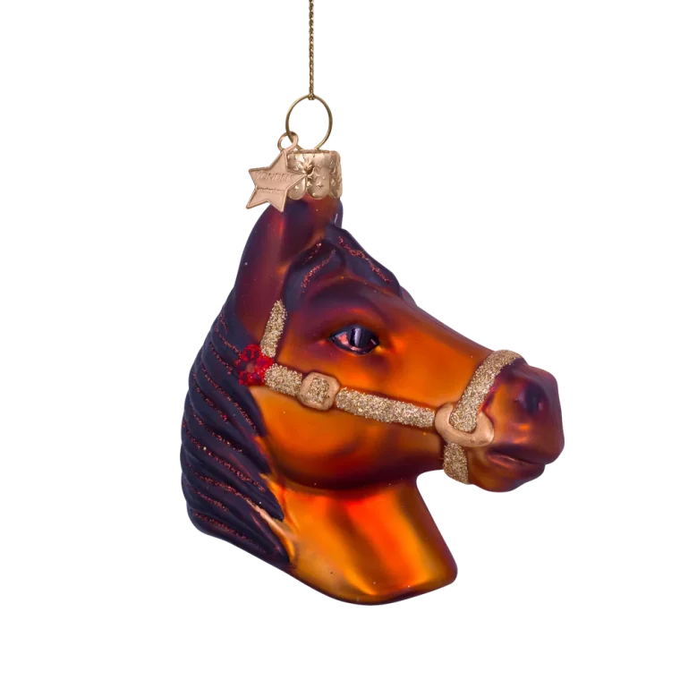 Vondels - Julekugle - glas - Brown horse