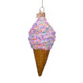 Vondels - Julekugle i glas - multicolor disco glitter ice cream