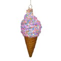 Vondels - Julekugle i glas - multicolor disco glitter ice cream