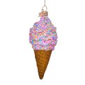 Vondels - Julekugle i glas - multicolor disco glitter ice cream