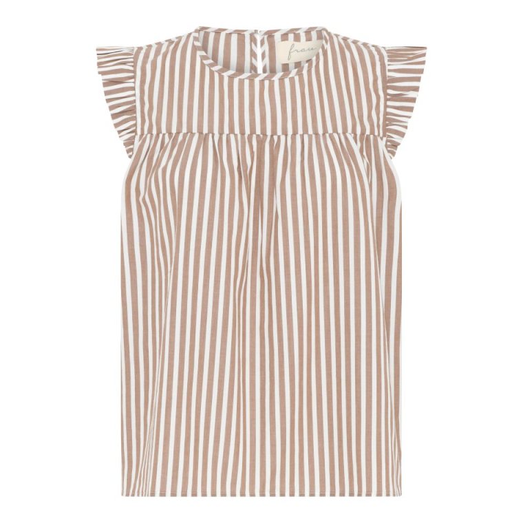 FRAU - Stockholm top BC - Coffee Wide Stripe