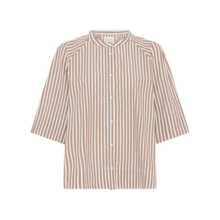 FRAU - Abu Dhabi shirt BC - Coffee Wide Stripe