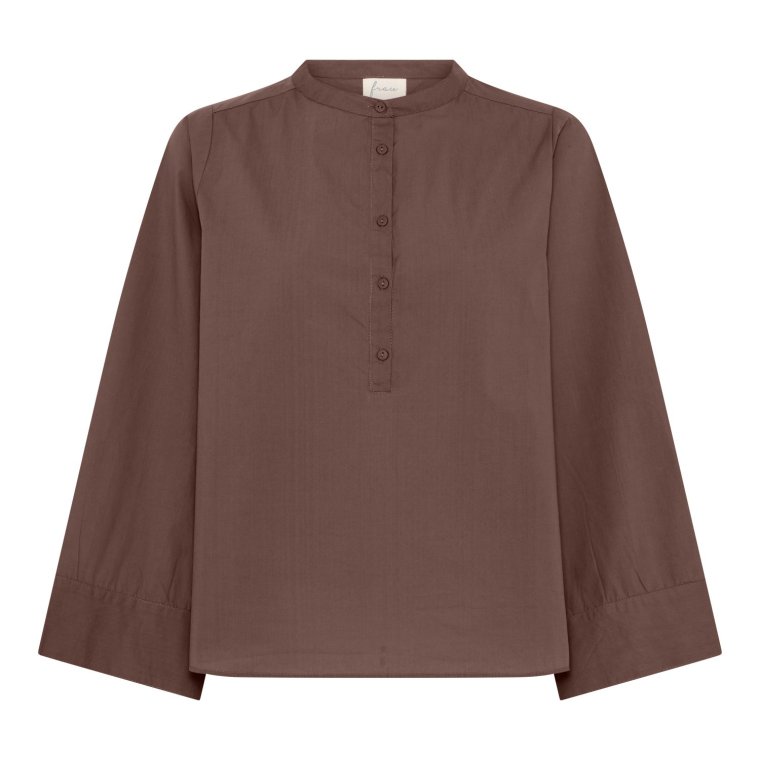 FRAU - Madrid wide sleeve shirt - Coffee Quartz