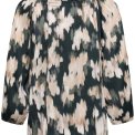 Part Two - CatinPW Blouse - Green Blurred Flower Print