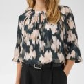 Part Two - CatinPW Blouse - Green Blurred Flower Print