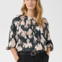 Part Two - CatinPW Blouse - Green Blurred Flower Print