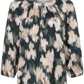 Part Two - CatinPW Blouse - Green Blurred Flower Print