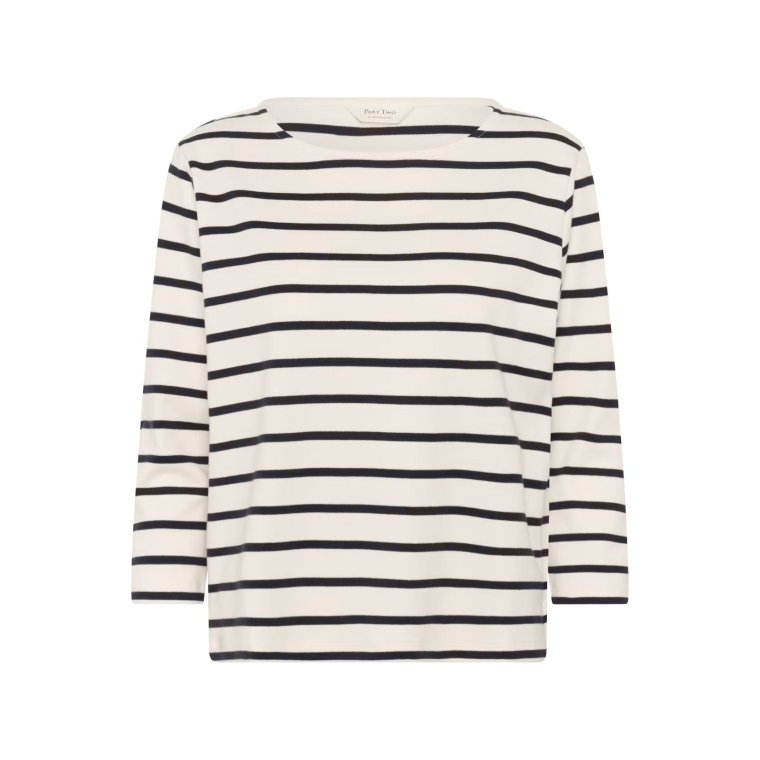 Part Two - NelaPW Tshirt - Dark Navy Stripe