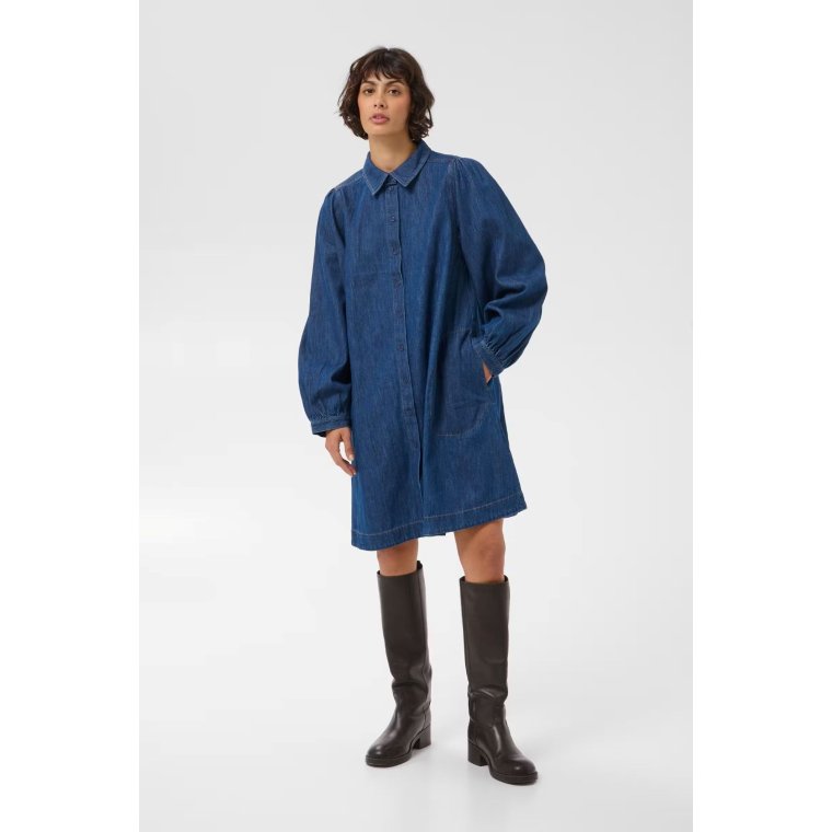 Part Two - EleinanPW Dress - Medium Dark Blue Denim