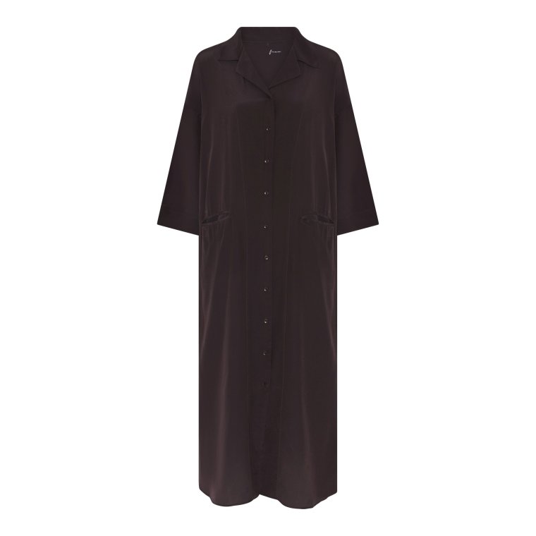 FRAU - Berlin silk crepe dress - Chocolate Torte