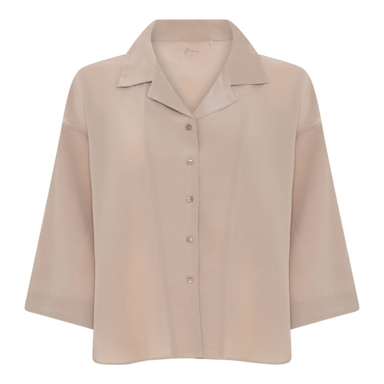 FRAU - Berlin silk crepe shirt - Stucco