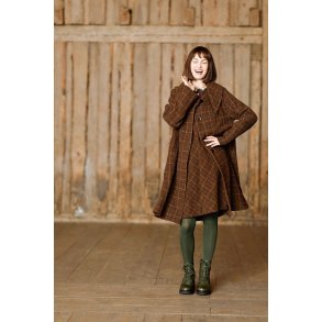 MCVERDI - Ternet brun uldfrakke i Shetlands uld - Mc862a