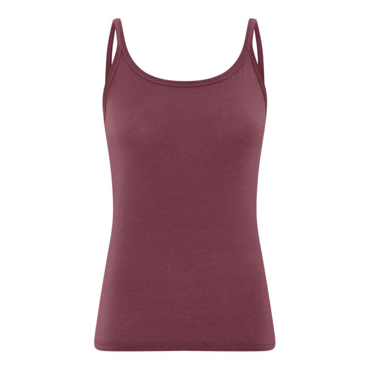 Frau - Linz cashmere singlet top - Red Mahogany