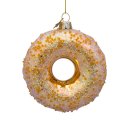 Vondels - Julekugle i glas - Guld donut