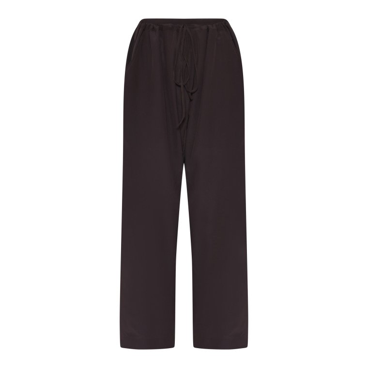 FRAU - Milano silk crepe pant - Chocolate Torte
