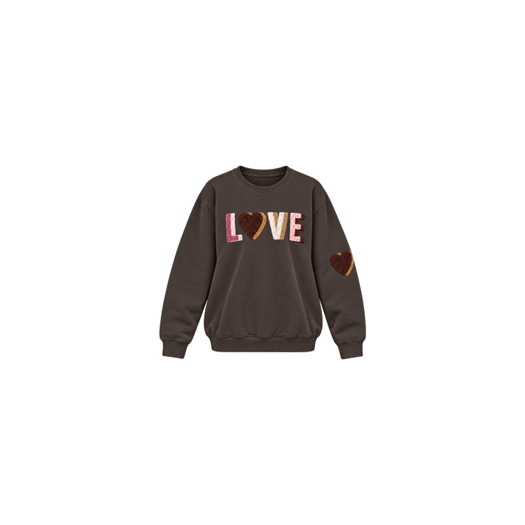 LULU�S LOVE - Love sweatshirt multi double - Chicory Coffee