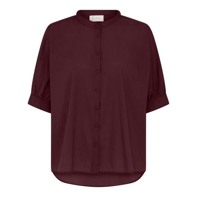FRAU - Palermo ss shirt - Red Mahogany
