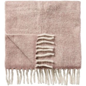 IB LAURSEN - Plaid malva melange m/off white frynser