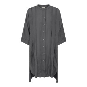 FRAU - Seoul 2/4 pure linen deco long shirt - Beluga