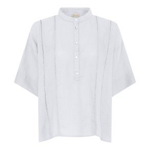 FRAU - Delhi ss pure linen deco shirt - Bright White
