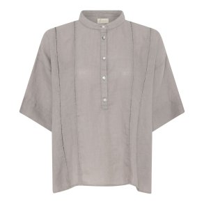FRAU - Delhi ss pure linen deco shirt - Dove