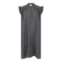 FRAU - Napoli pure linen deco knee dress - Beluga
