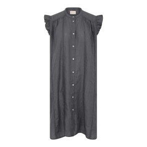 FRAU - Napoli pure linen deco knee dress - Beluga