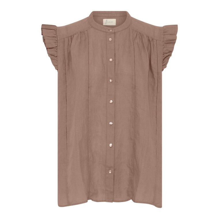 FRAU - Napoli pure linen deco top - Roebuck