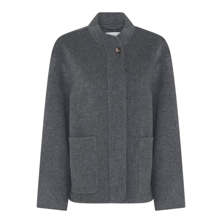 Frau - Chicago pure wool jacket - Dark Grey Melange