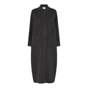 Frau - Chicago pure wool long coat - Chocolate Torte melange