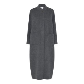 Frau - Chicago pure wool long coat - Dark Grey Melange
