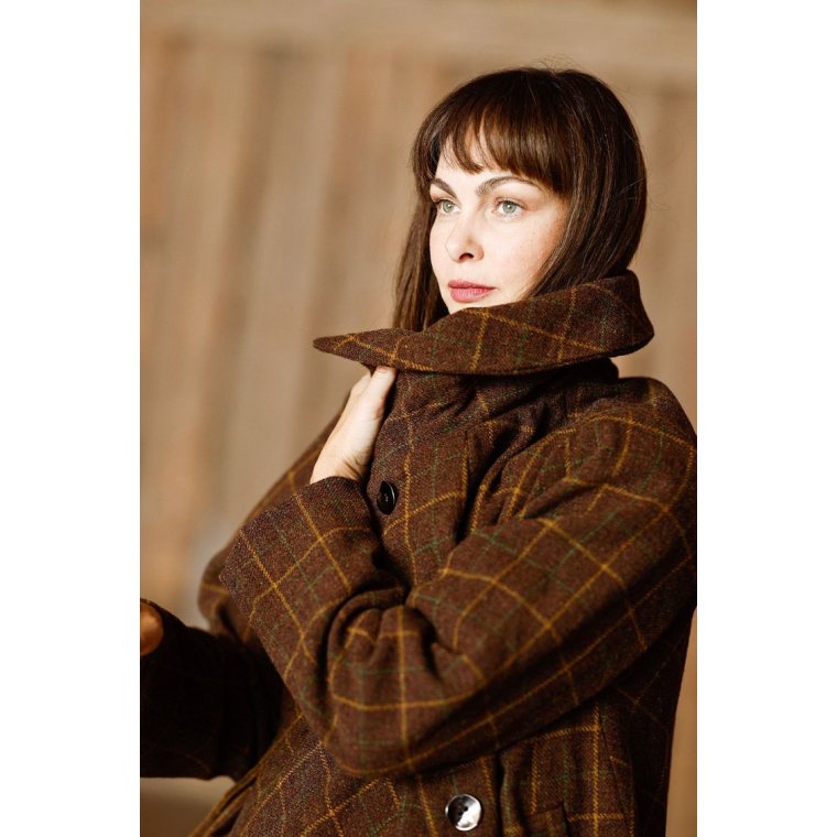 MCVERDI - Ternet brun uldfrakke i Shetlands uld - Mc862a