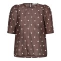 Co`couture - DitaCC Dot SS Blouse - Dark Brown
