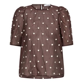Co`couture - DitaCC Dot SS Blouse - Dark Brown