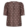 Co`couture - DitaCC Dot SS Blouse - Dark Brown