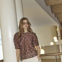 Co`couture - DitaCC Dot SS Blouse - Dark Brown