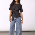 Co`couture - OrianeCC Pleat Tie Tee - Black