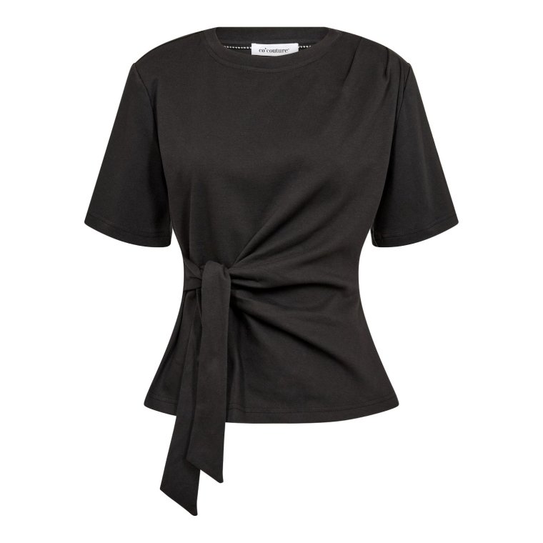 Co`couture - OrianeCC Pleat Tie Tee - Black