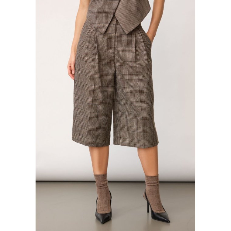 Co`couture - VeyaCC Check Bermuda - Brown